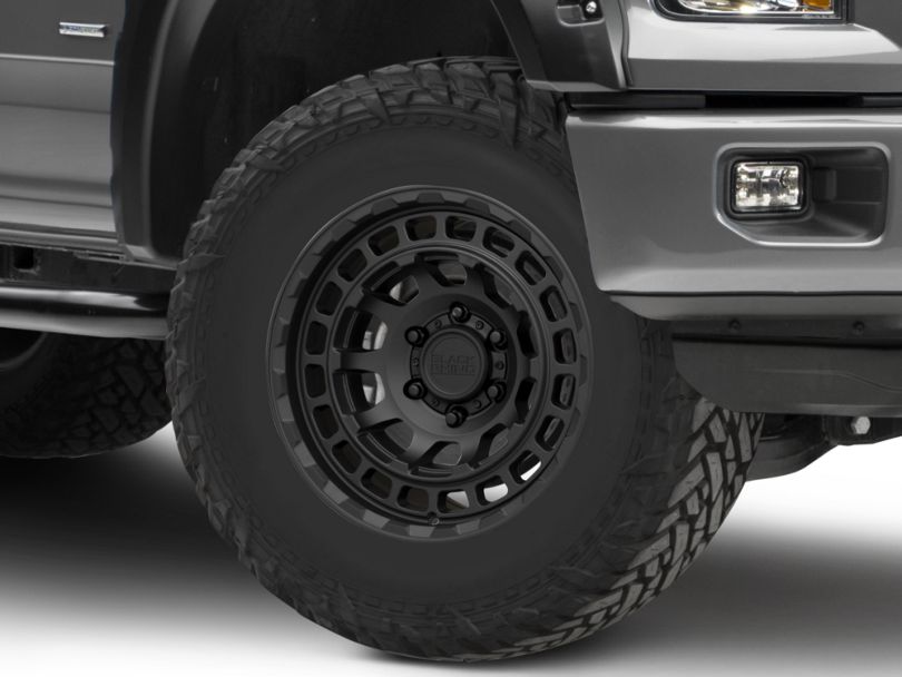 Black Rhino Chamber Matte Black 6-Lug Wheel; 18x9.5; 12mm Offset with all terrain tire on agray pickup